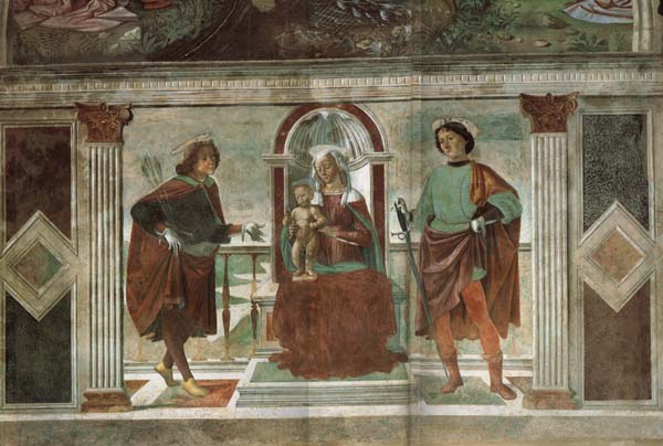 Thronende Madonna mit den Heiligen Sebastian und julianus
